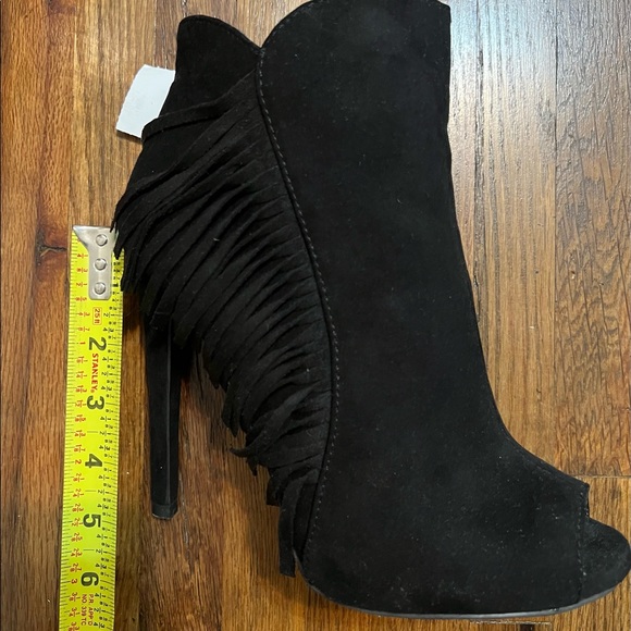 NWT Fringe Peep-toe Booties - Picture 10 of 11